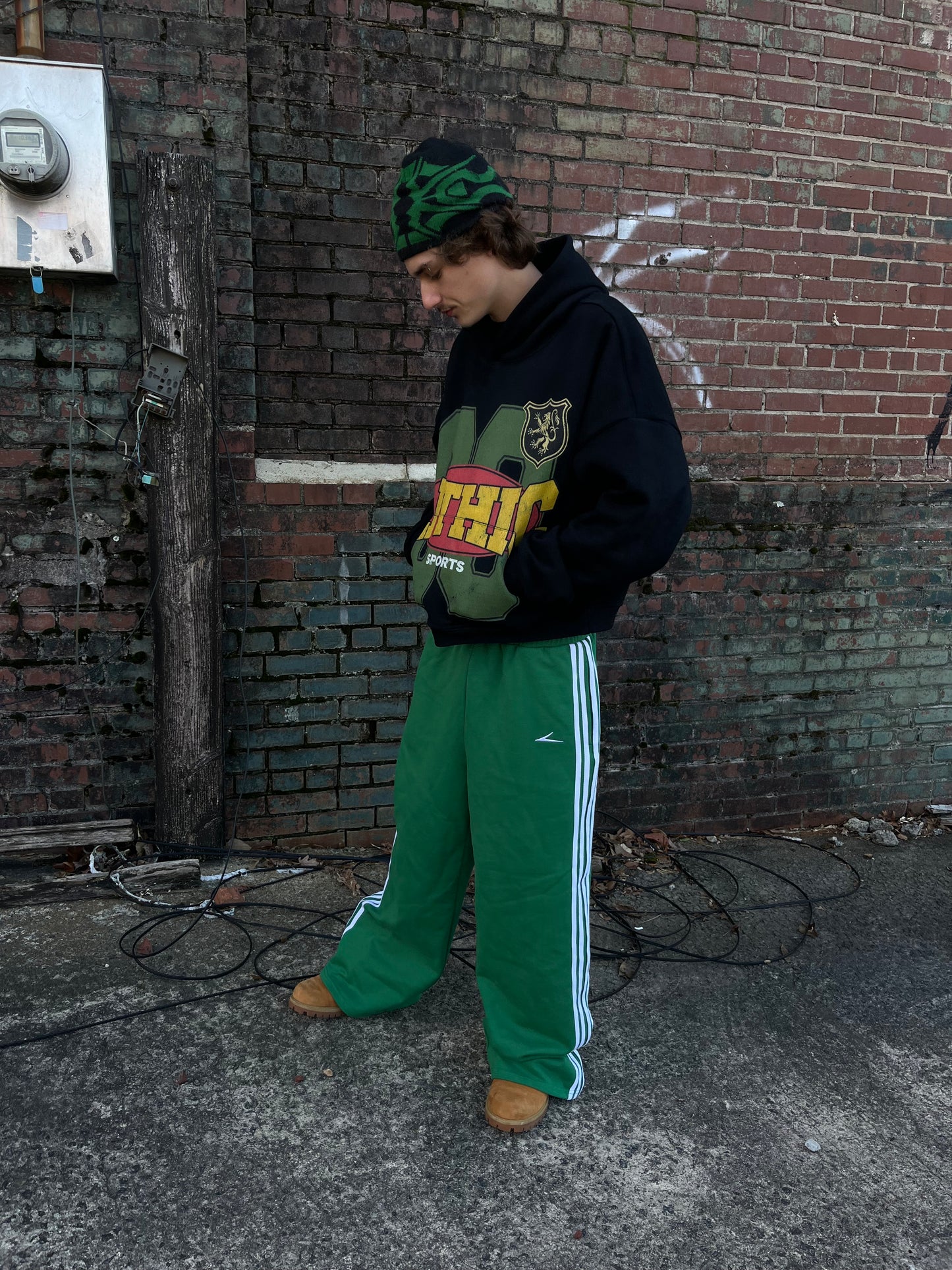 GREEN TRACK PANTS
