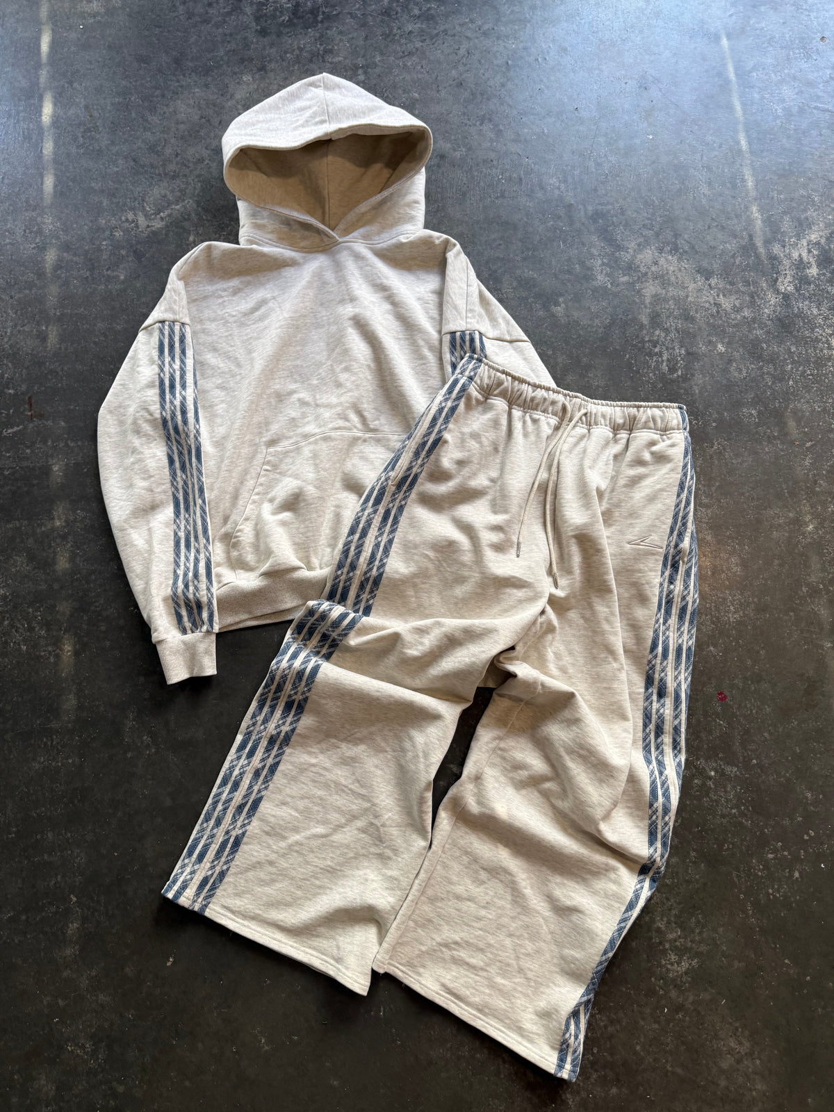 GREY PLAID TRACK SET