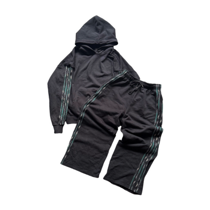 BLACK PLAID TRACK SET