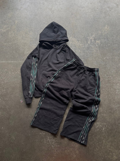 BLACK PLAID TRACK SET