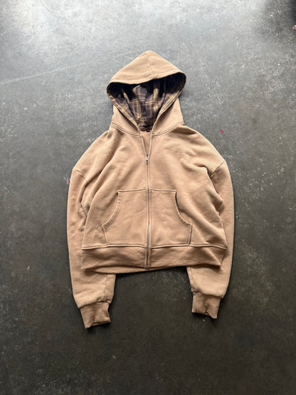 TAN PLAID ZIP