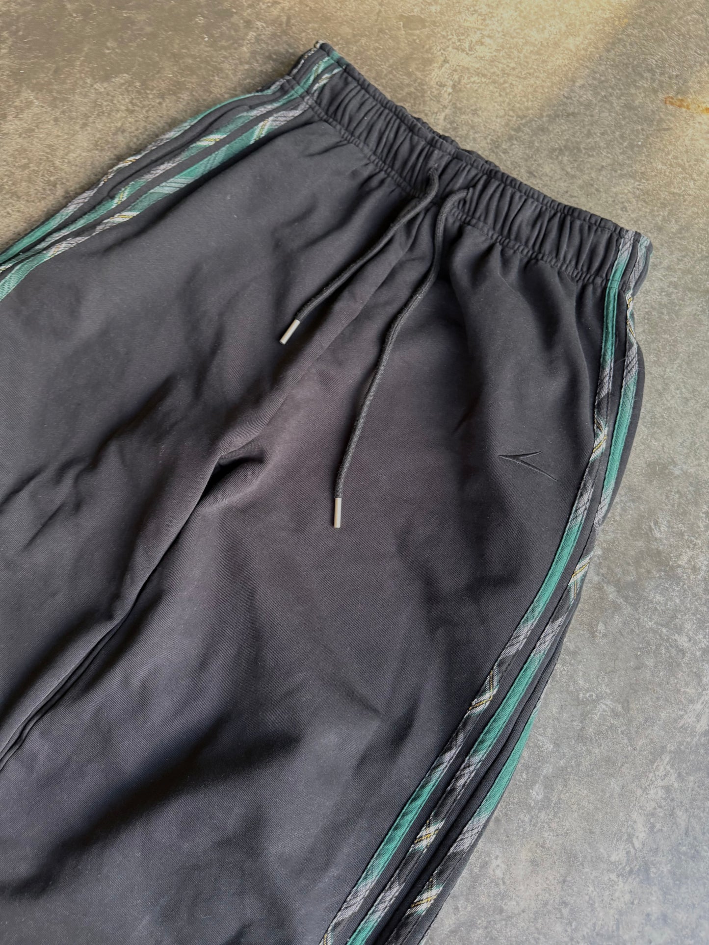 BLACK PLAID TRACK PANTS