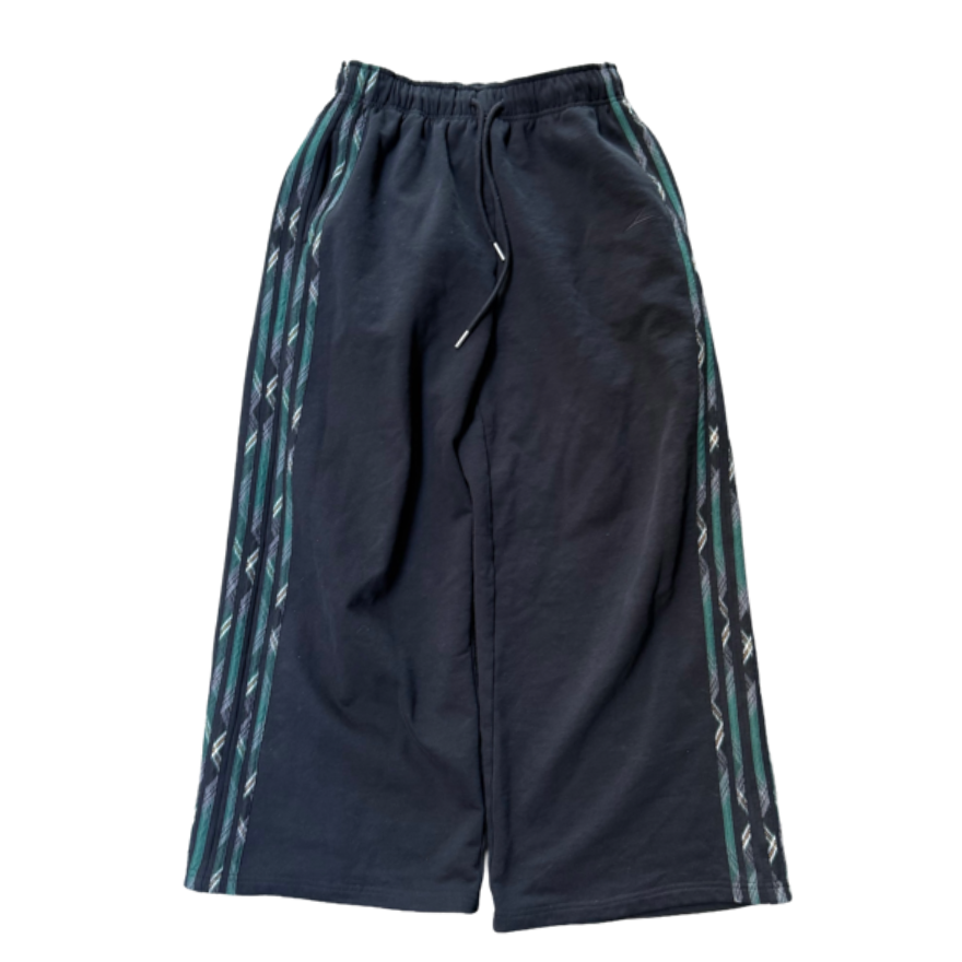 BLACK PLAID TRACK PANTS